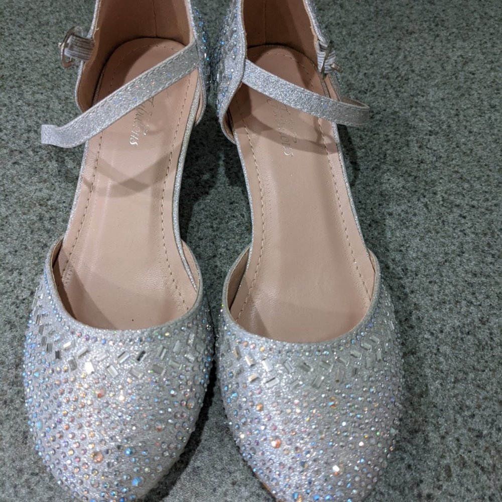 Girls Silver Sparkly Shoes - Size 1